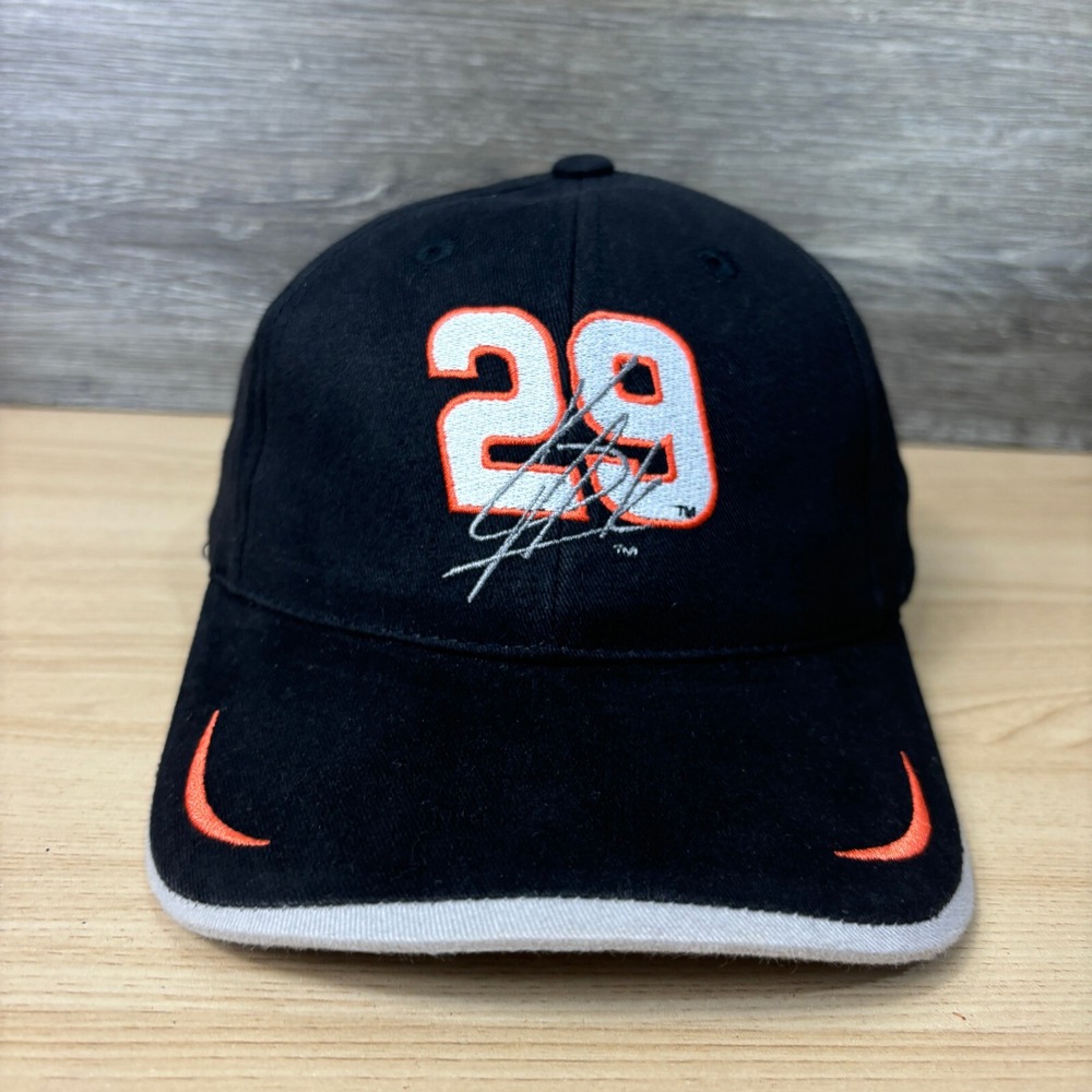 VINTAGE Nascar Hat Cap Strap‎ Back Black Racing Kevin Harvick Winners Circle
